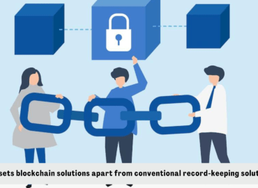 What sets blockchain solutions apart from conventional record-keeping solutions?