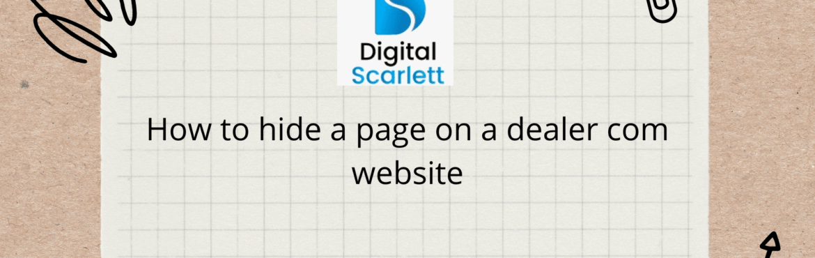 How to hide a page on a dealer com website