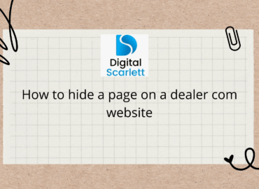 How to hide a page on a dealer com website